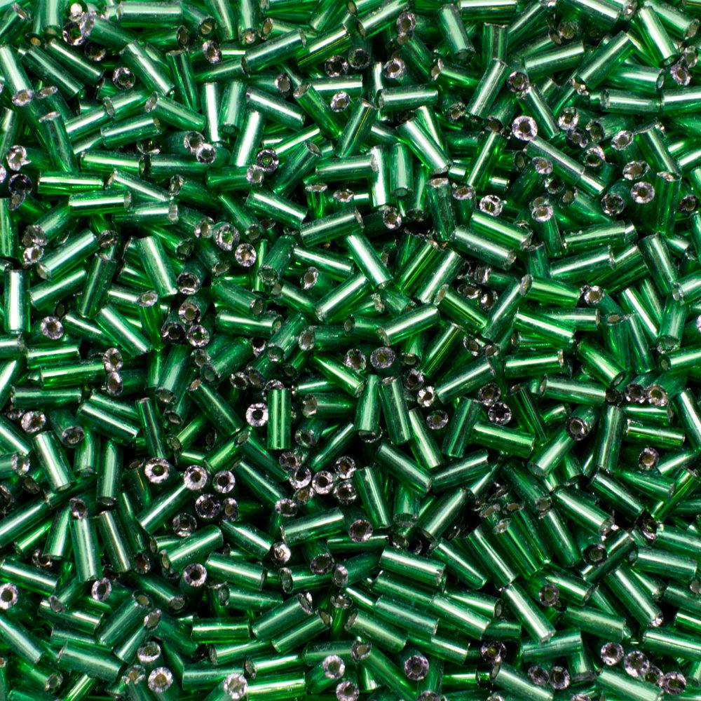 Bugle Beads 4mm - Silver Lined Green 100g | Craft, hobby & jewellery ...