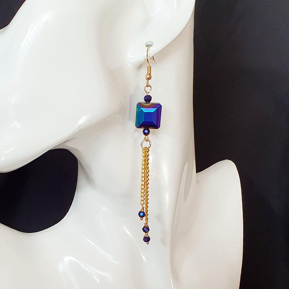 Jessica Earrings purple green 4 pairs earring making kit — DIY set with beads and instructions for creating handmade jewelry