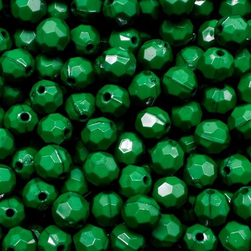 Acrylic Faceted Beads 8mm 100pc   Forest Pine for jewellery making