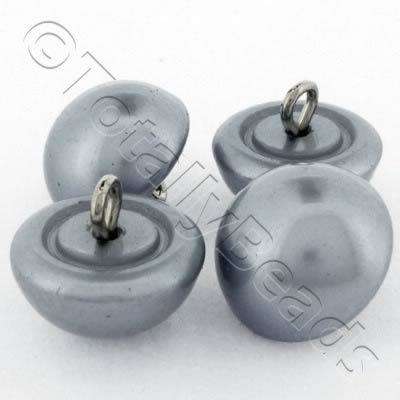 Resin Button 13mm - Gun Metal Grey