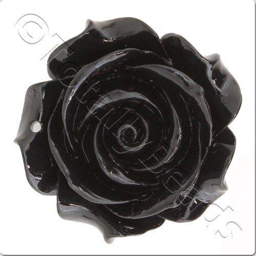 Acrylic Rose 35mm Pendant - Black