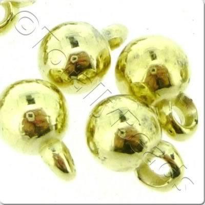 Acrylic Antique Gold Bead - 6mm round with hoop