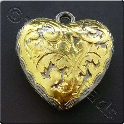 Metalised Gold Heart 42x45x13mm