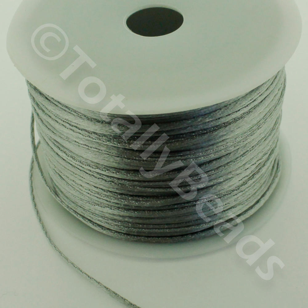 Rattail Silky Cord 1mm Silver Grey - 70m
