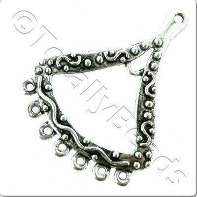 Antique Silver 7-1 Connector - Triangle 3pcs