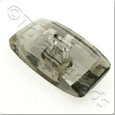 Crystal Button - Rectangle 30mm - Grey