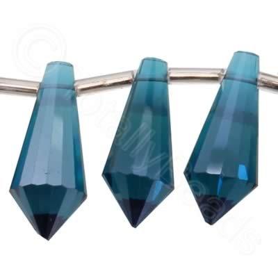 Crystal Point Drop 19mm - Dark Turquoise