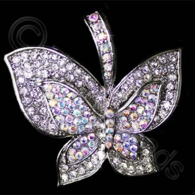 Diamante Pendant - Butterfly - Crystal & AB