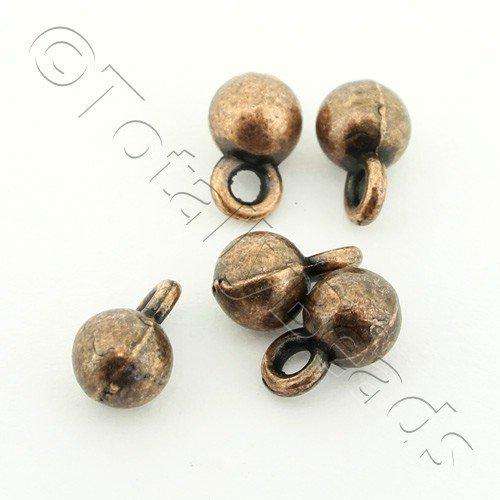 Antique Red Copper Hanger - 5mm Round 20pcs