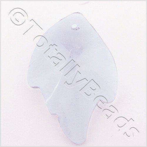 Glass Pendant Facet Leaf 31mm - Lilac