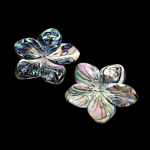 Mother of Pearl Pendant 5 Petal Flower 30mm Abalone V4 for jewellery making