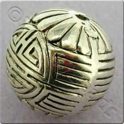 Acrylic Antique Silver Bead - Round 26mm