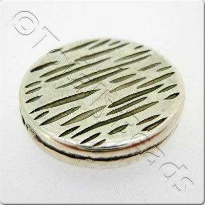 Acrylic Antique Silver Bead - Flat Circle Pattern 25mm