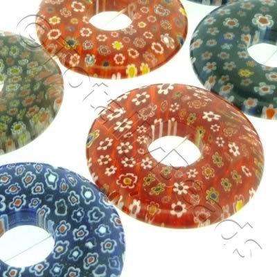 Millefiori 40mm Coin Beads - Mixed 4pcs
