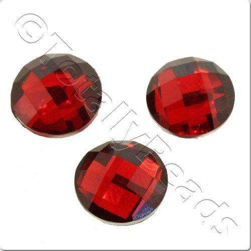 Resin Cabochon 10mm - Facet Red 10pcs