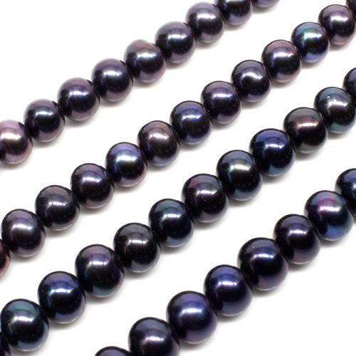 Freshwater Pearls 6 7mm Round Dark Grey   14" String for jewellery making