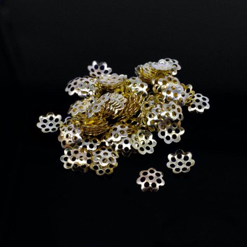 Iron Beadcap 6mm 7 Petal   Gold 200pcs for jewellery making