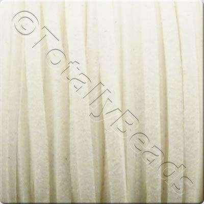 Suede Cord White - 3mm - 5m Spool