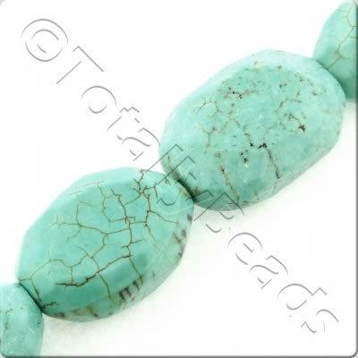Turquoise Howlite Facet Nugget - 25mm
