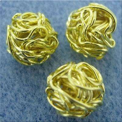 Single Wire Bead - Round 10mm - Gold 6pcs