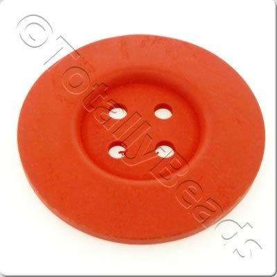 Wooden Button 60mm - Red