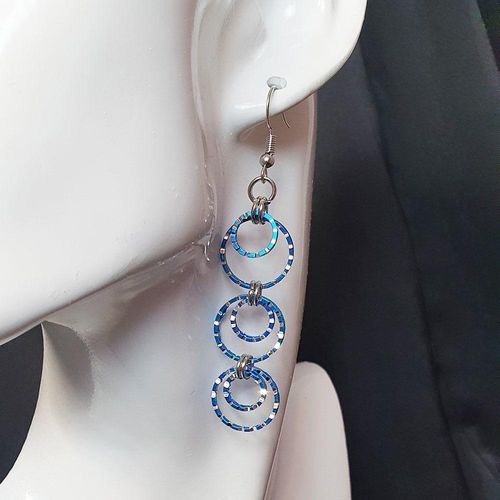 Celia Earrings cyan earring making kit — DIY set with beads and instructions for creating handmade jewelry