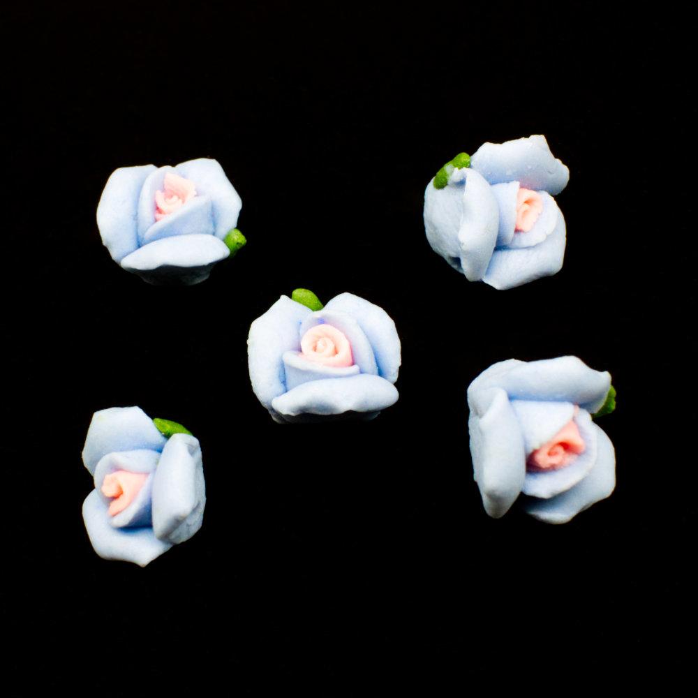 Fimo Flower Bead 10mm   Lavender Blue 4pcs for jewellery making