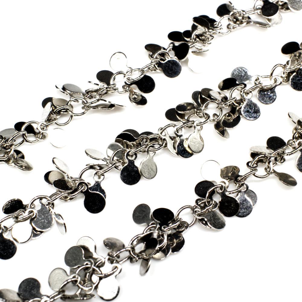 Rhodium Plated Chain Ring 4mm with with tags Craft, hobby