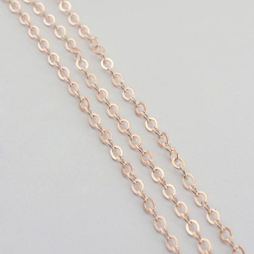 Chain Rose Gold Plated   Flat Oval 6x4mm 1metre for jewellery making