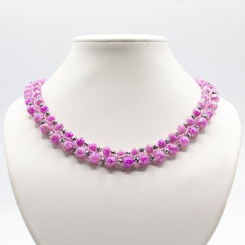 Savannah Jewellery Set silver pink jewelry making kit — DIY set with beads and instructions for creating handmade jewelry