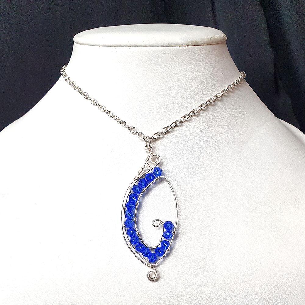 Aaliyah Pendant azure blue jewelry making kit — DIY set with beads and instructions for creating handmade jewelry