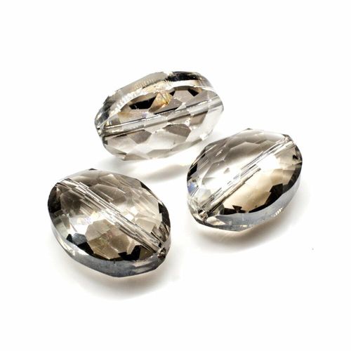 16mm crystal beads silver dust, pack of 8 — plated finish, ideal for jewelry making and beadwork