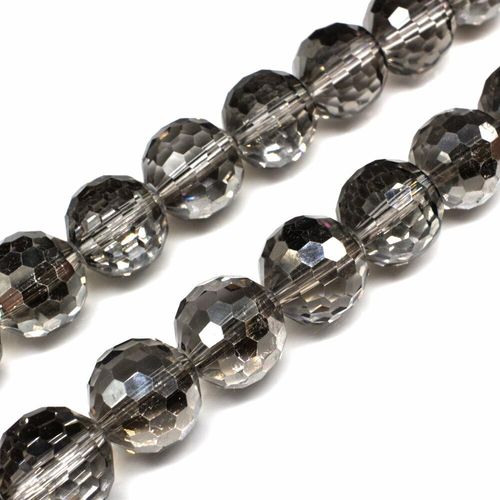 14mm crystal beads black diamond, pack of 20 — faceted for jewelry making and beadwork