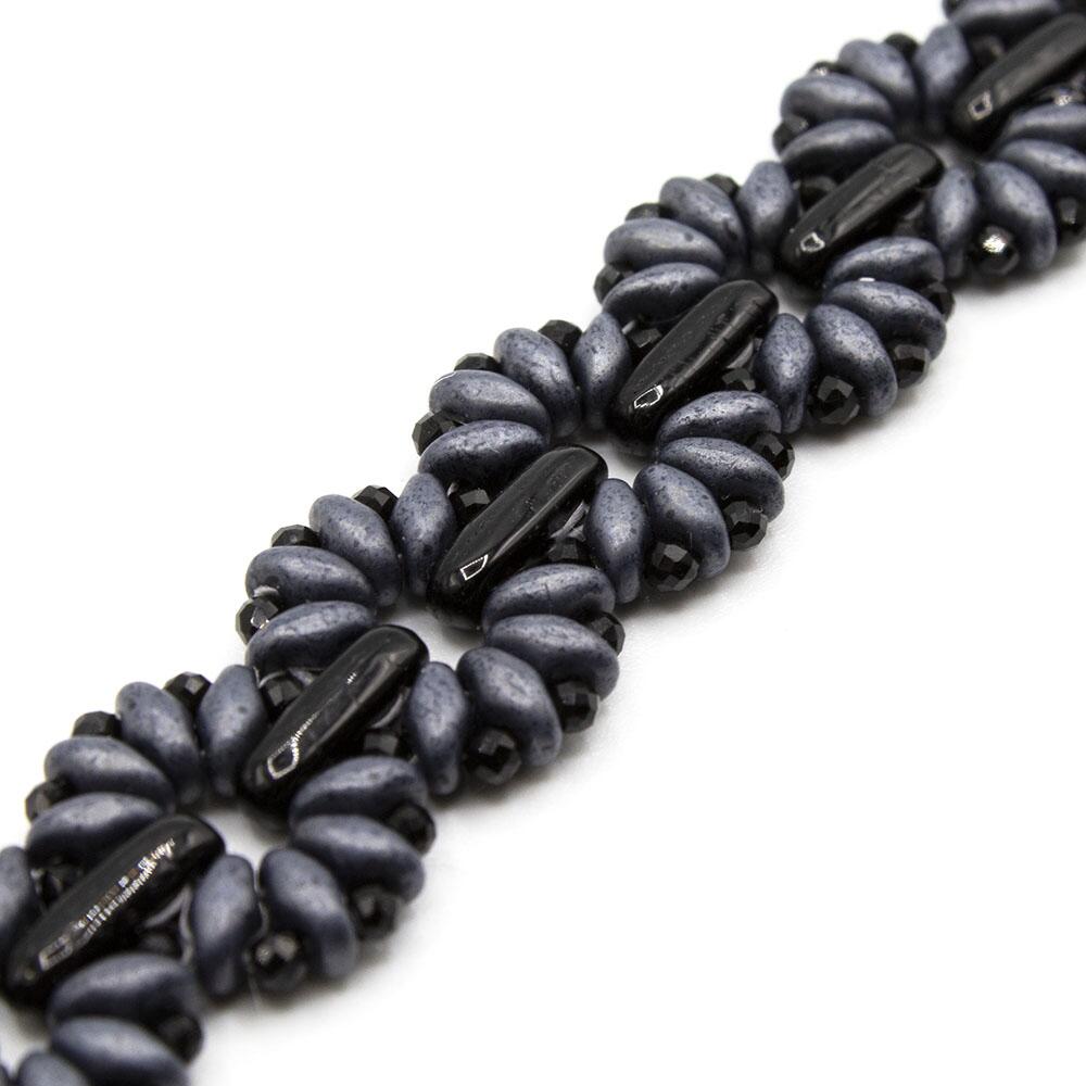 Marguerite Bracelet Makes 2 jet hematite bracelet making kit — DIY set with beads and instructions for creating handmade jewelry