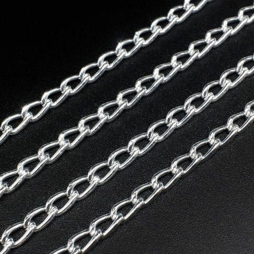 Aluminium Chain Oval Curb 5x9mm   Silver 1m for jewellery making