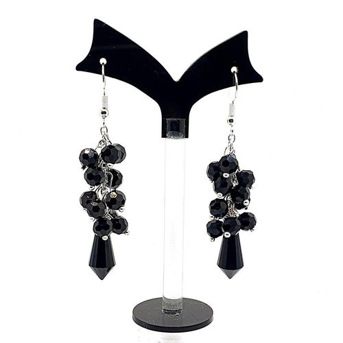 Evie Earrings 3 Pairs jet black earring making kit — DIY set with beads and instructions for creating handmade jewelry
