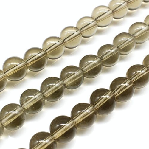 Glass Beads 10mm Round   Light Grey 14" String for jewellery making