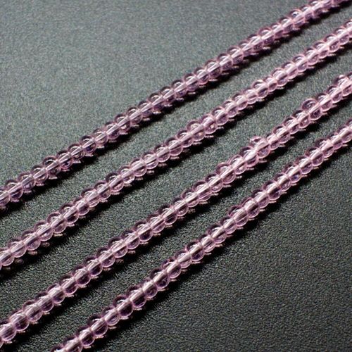 Glass Beads 3mm Round   Pink 14" String for jewellery making