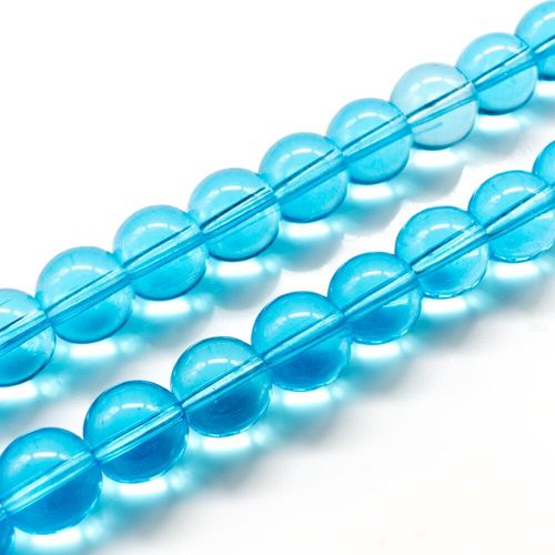 Glass Beads 11mm Round   Turquoise 14" String for jewellery making