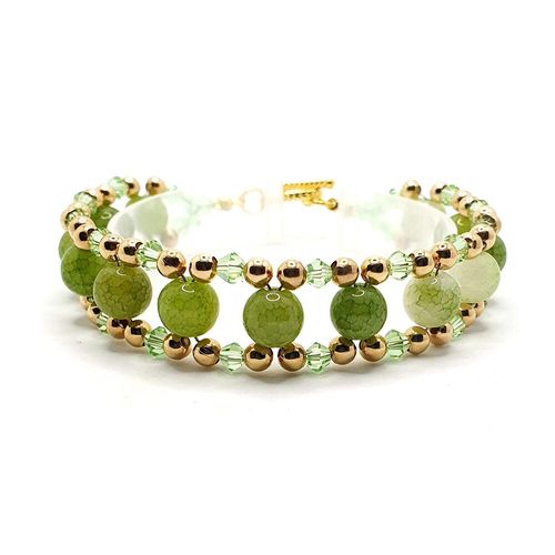 Cracked Earth 3 Bracelets pistachio bracelet making kit — DIY set with beads and instructions for creating handmade jewelry