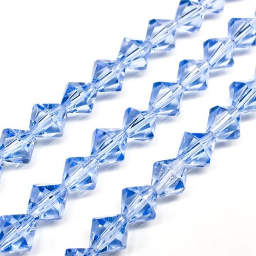 Glass Beads 8mm Bicone   Blue 14" String for jewellery making