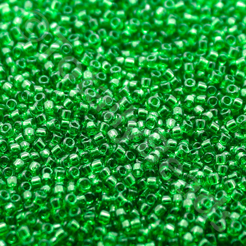Toho Size 15 Seed Beads 10g - Transparent Grass Green