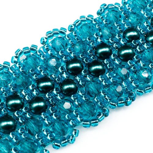 Dahlia Bracelet Makes 3 teal bracelet making kit — DIY set with beads and instructions for creating handmade jewelry