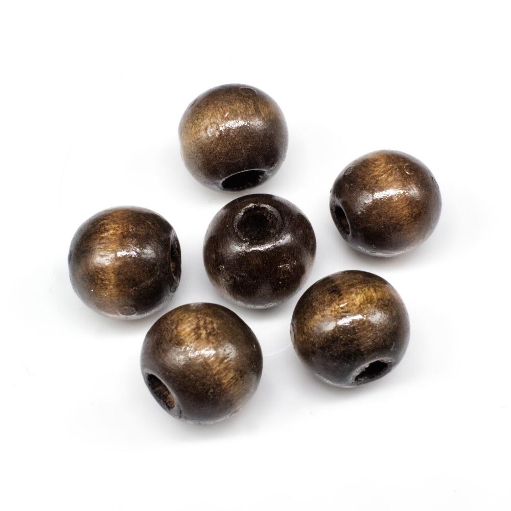Wooden Bead   Round 12mm Dark Brown 20pcs for jewellery making