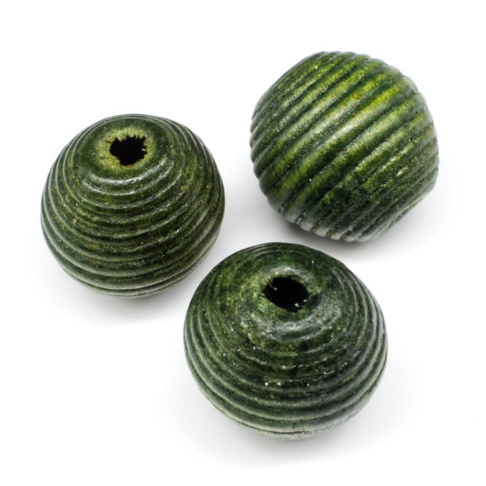 Wooden Bead   Round 19mm Rings Green 8pcs for jewellery making