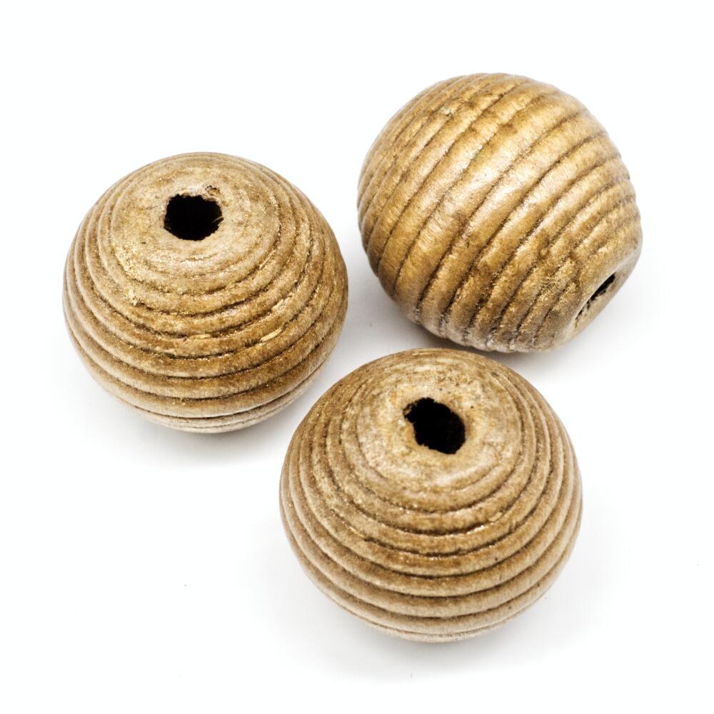Wooden Bead   Round 19mm Rings Light Brown 8pcs for jewellery making