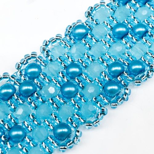 Dahlia Bracelet Makes 3 aqua bracelet making kit — DIY set with beads and instructions for creating handmade jewelry
