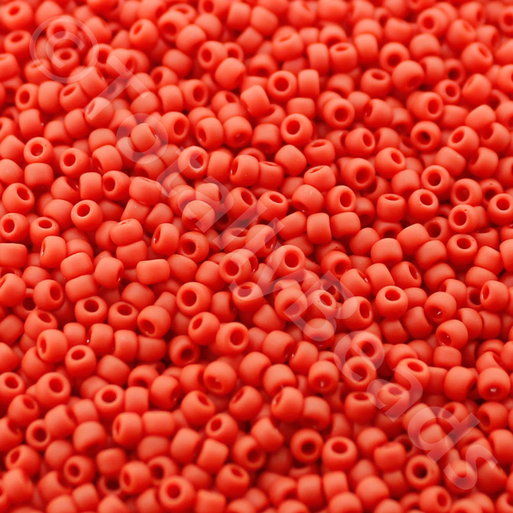 Toho Size 11 Seed Beads 10g - Opaque Frost Pepper Red