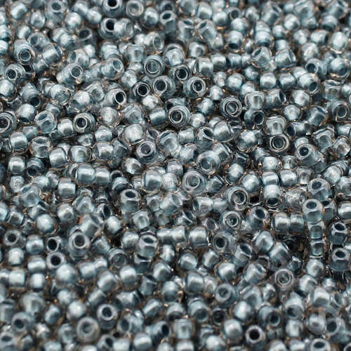 Toho Size 11 Seed Beads 10g - Inside Colour Crystal Met Blue
