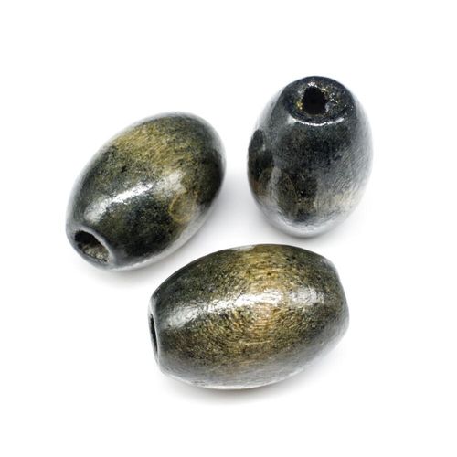 Wooden Bead   Rice 20mm Olive Green 8pc 8 Pieces for jewellery making